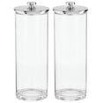 thumbnail image 6 of mDesign Tall Kitchen Apothecary Airtight Canister Jars - 2 Pack - Clear/Chrome, 6 of 8