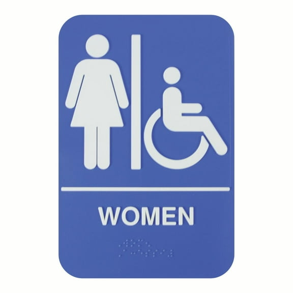 Excellante 6" x 9" information sign with braille, women/accessible, comes in each
