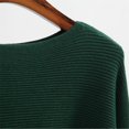 thumbnail image 5 of Duoif Sweaters for Women Trendy Women's Knitwear A Collar Batwing Sweater Pullover Loose Threaded Tops Women's Sweaters Womens Tops Army Green A, 5 of 6