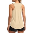 thumbnail image 4 of Workout Tops For Women Racerback Tank Tops Sleeveless Athletic Running Shirts Lightweight Yoga Gym Tank Beige L, 4 of 9