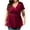 Wine, variant on Womens Plus Size Tops Solid Color Casual V Neck Short Sleeve Fashion Loose T Shirt Tunic Tops