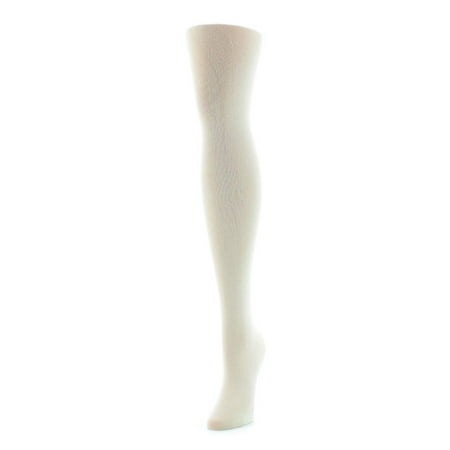 Cotton Flat Knit Tights - MeMoi Solid Knit Cotton Sweater Tights | Girls Tights by MeMoi 12 / Ivory