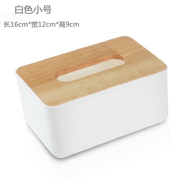 Nvzi Cubierta para caja de pañuelos, porta pañuelos, soporte para caja de pañuelos para baños, placa de cubierta de bambú, hogar y oficina, 6.3 x 4.72 x 3.54 pulgadas (blanco)