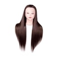 thumbnail image 2 of Cabeza de entrenamiento de peluquería, cabeza de muñeca de cosmetología para principiantes cabezales de maniquí para acondicionador de marrón oscuro, 2 of 8