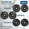 thumbnail image 2 of ChaoLink Rubber Bumper Plates Set 100 Lbs – (10, 15, 25 Lb) 2 Inch Barbell Weight Plates with Stainless Steel Inserts for Home Gym Strength Training, 2 of 9