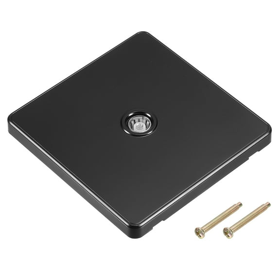 TV Aerial Socket Wall Panel Single Gang Black PC 88x86mm for Coaxial Cable