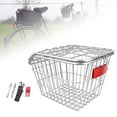 thumbnail image 2 of Miulika Rear Bike Basket Rack Heavy Duty Portable Iron Wire Easy Install Basket for Riding Accessories With Lid, 2 of 9