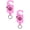 Pink, variant on 2Pcs Retractable Badge Holder, Retractable Keychain with Locking Mechanism and Anti-Lost, One Hand Operation for Office Supplies and Everyday Carry, Pink