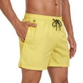 thumbnail image 5 of hlysgo Mens Board Shorts no Liner Drawstring Solid Color Swimming Trunks Quick Dry Beach Short with Pockets Summer Swimwear Travel Bathing Suits Yellow L, 5 of 7