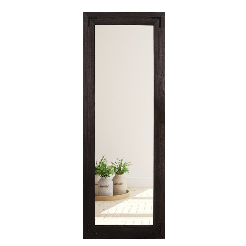 YOSHOOT Wooden Full Length Mirror, 63"x24" Rustic Standing Mirror