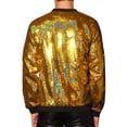thumbnail image 3 of INSPIRE CHIC Sequin Jacket for Men's Zip Up Long Sleeves Party Disco Sparkly Bomber Jacket XL Golden, 3 of 6