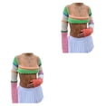 thumbnail image 3 of Camiseta de punto Sonducket Surtido colores llamativos y patrón de rayas clásico S 2Conjunto, 3 of 6