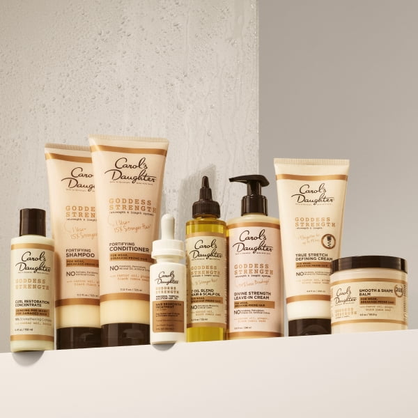 Carol's Daughter Goddess Strength Curl Restoration Concentrate Styling Cream and Moisturizing Shape Balm for Damaged Hair with Castor Oil