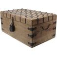 thumbnail image 3 of Nautical Cove XX-Large Pirate Treasure Chest with Antique Iron Lock & Skeleton Key, 20 x 11.75 x 9 Inch Handcrafted Wooden Storage Chest with Hinged Lid, Rustic Pirate Decor & Keepsake Box, 3 of 7
