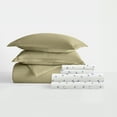thumbnail image 5 of Noble Linens 8 Piece Solid Duvet Bundle in Sage, Cal King, 5 of 5
