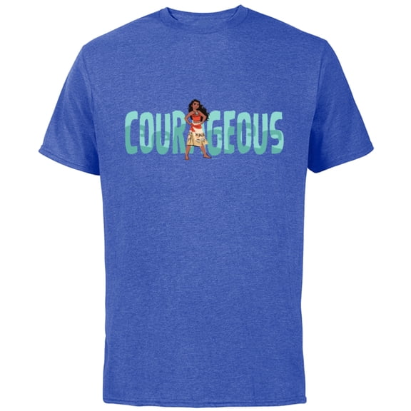 Disney Princess Moana Courageous - Short Sleeve Cotton T-Shirt for Adults - Customized-Royal Heather
