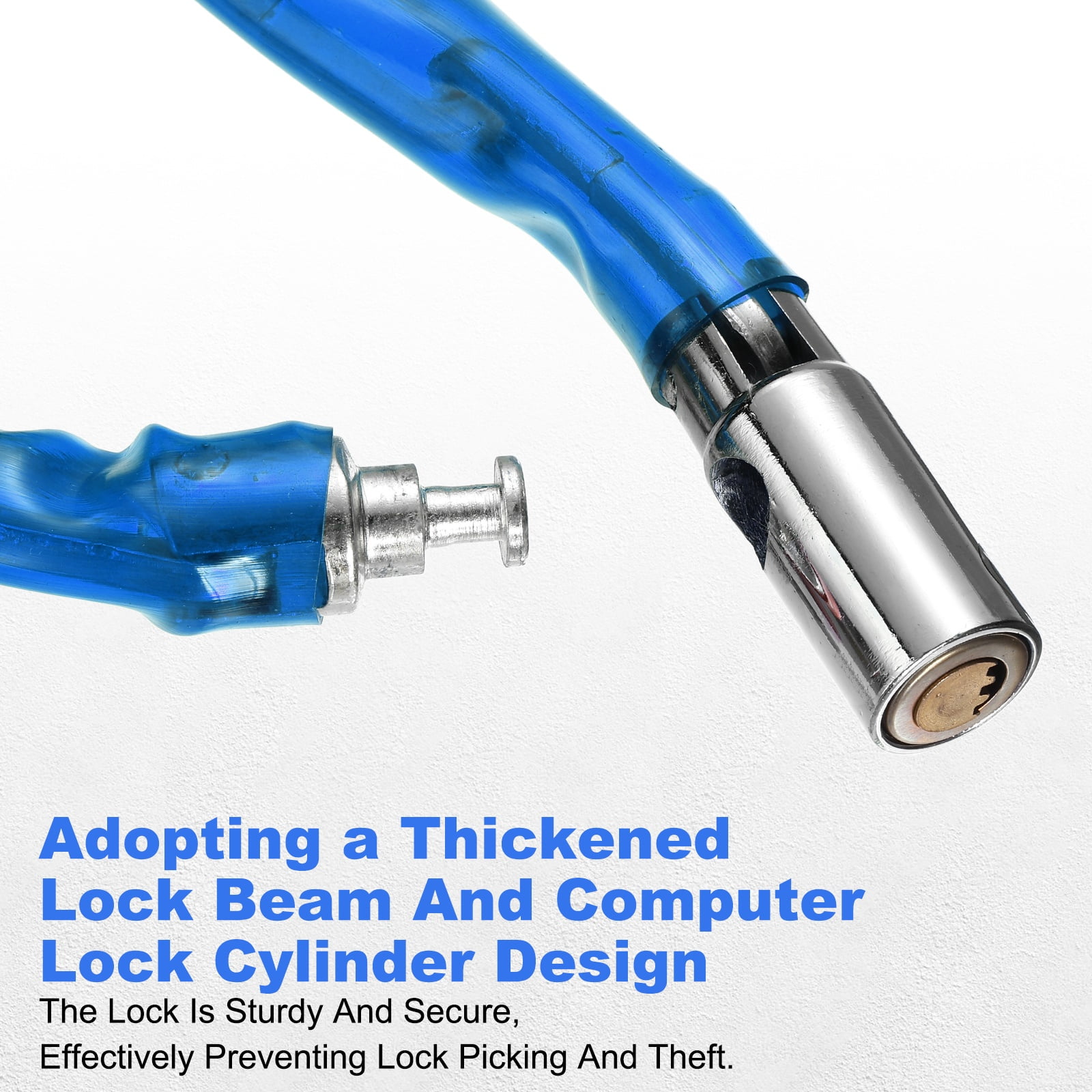 Bike Chain Lock, (40 Inch, Blue) (1 Pcs), Manganese Steel Anti-Theft Bicycle Chain Lock with Keys, Suit for - Bike/Motorcycle/Scooter/Truck