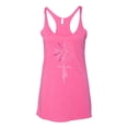 thumbnail image 2 of Wild Bobby, Faith Pink Ribbon Sunflower, Breast Cancer Awareness, Women Tri-Blend Racerback Tank Top, Vintage Pink, Small, 2 of 5