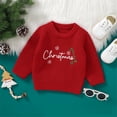 thumbnail image 2 of Mrzhqd Girls Christmas Sweater Crew Neck Long Sleeve Sweater Christmas Letter Print Warm Cute Soft Comfort Tops Fall Winter Kids Clothes Red Size 6-9 Months, 2 of 4