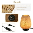 thumbnail image 2 of Injak Bedside Bmaboo Table Lamp with Metal Base, Vintage Rattan Cage Lampshade Small Nightstand Lamp for Bedroom, Industrial Reading Desk Light Decor for Living Room, Kids Room, Ktichen Island, 2 of 7