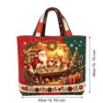 thumbnail image 2 of Christmas Quilted Tote Bag Large Reusable Santa Workshop Shopper Festive Shoulder Bag - 16.93 x 15.75 Inch, 2 of 5
