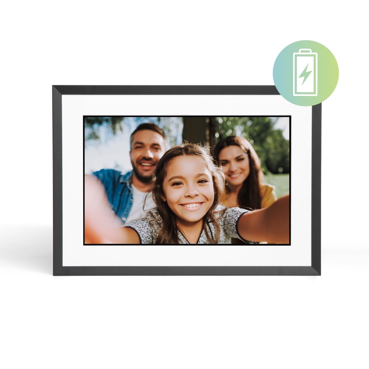 Digitale fotolijst met oplaadbare batterij, IPS-touchscreen in HD-resolutie, delen van foto's en video's via de app, met video, muziek, kalender, alarm, weer Digitale fotolijst met oplaadbare batterij, IPS-touchscreen in HD-resolutie, delen van foto's en video's via de app, met video, muziek, kalender, alarm, weer