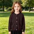 thumbnail image 2 of Girls Long Sleeve Knitted Cardigan Sweater Kids Button down Sweaters Cropped Jacket Cover up Tops Kids Basic Shirt Outerwear, 2 of 9