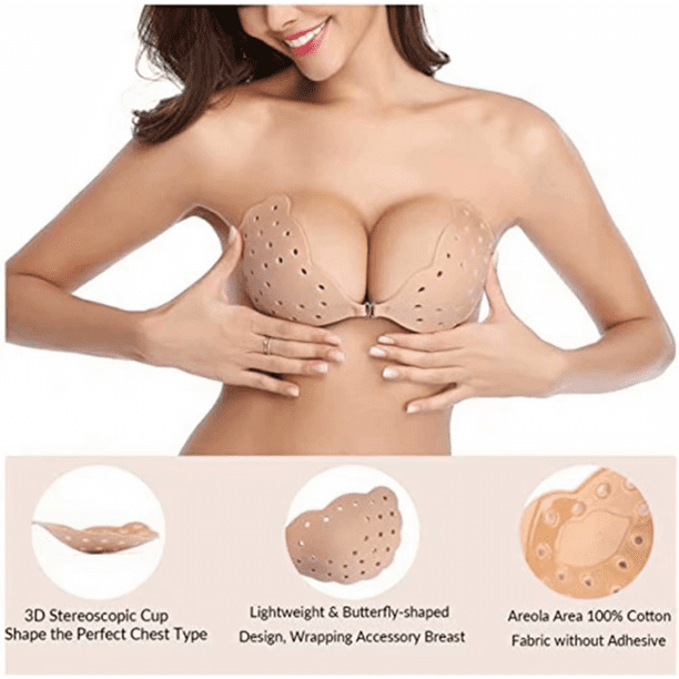 Sujetador Sostenes Sin Breteles Push Up Sticky Bra Bordado De