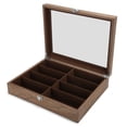 thumbnail image 4 of Caja de almacenamiento de gafas de 8 rejillas, vitrina de madera para gafas de sol, organizador de joyas de viaje, 4 of 14