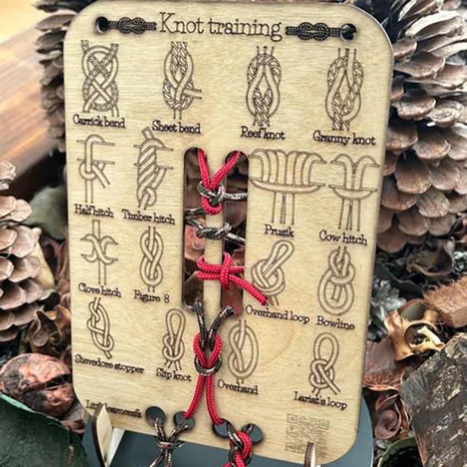 Planche D'entraînement à Nœuds En Bois Avec Corde – Apprenez Les Nœuds Carrés Et De Survie – Kit Pratique Pour Le Plein Air