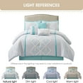 thumbnail image 2 of Nanshing Carter 7 Piece Geometric Comforter Set , Blue , King Size , Terry Embroidery, 2 of 6