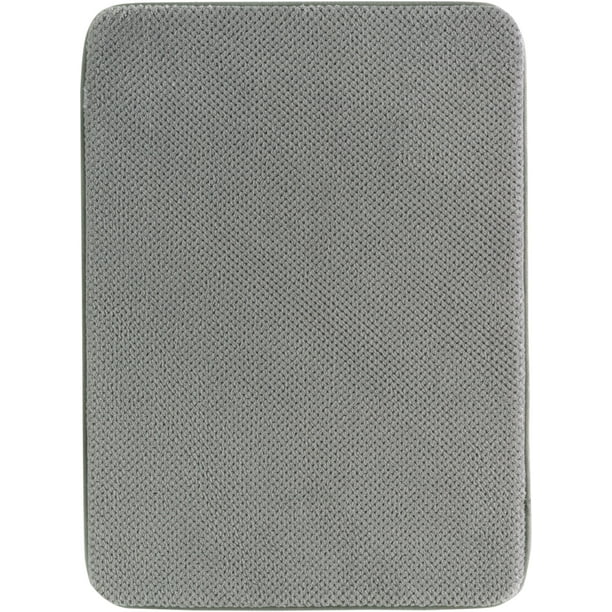 Mainstays Foam Bath Rug, Grey, 17" x 23.5"
