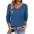thumbnail image 5 of Sweaters for Women V Neck Casual Knit Long Sleeve Tops 2026 Fall Lightweight Pullover Sweaters, S, 5 of 5
