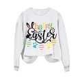 thumbnail image 4 of Bunny Graphic Easter Day Sweatshirt for Women 2024 Letter Print Fleece Long Sleeve Shirt Round Neck Pullover Tops, 4 of 4