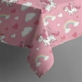 thumbnail image 5 of Pink Cartoon Unicorn Rainbow Cloud Heart Pattern Square Tablecloth,Waterproof Square Table Cover,Wipeable Spillproof Washable Table Cover for Home Kitchen Party Decor 42"X42"(107x107cm), 5 of 6