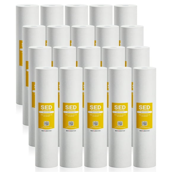 Max Water 20 inch x 4.5 inch, 5 Micron Replacement Sediment Water Filter Cartridge (Pack of 20)