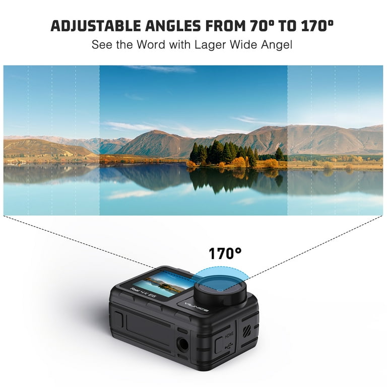 VILINICE FS01A Action Camera with 4K+1080P Resolution, 24 MP, Waterproof Case (New)