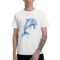 thumbnail image 2 of Blue Dolphin T-Shirt for Men Cotton 100% Summer Tops Women Fashion Casual Short Sleeves Round Collar Short-Sleeve Couple Top Tees, 2 of 7