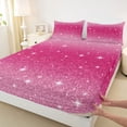 thumbnail image 3 of Castle Fairy Girls Black Blue Glitter Print Twin Sheet Sets,Abstract Gradient Bedding, 3 of 7