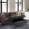 thumbnail image 2 of Simpli Home Owen Lift Top Large Coffee Table Ottoman, Mid Century Design with Storage, Distressed Black Faux Leather, 2 of 10