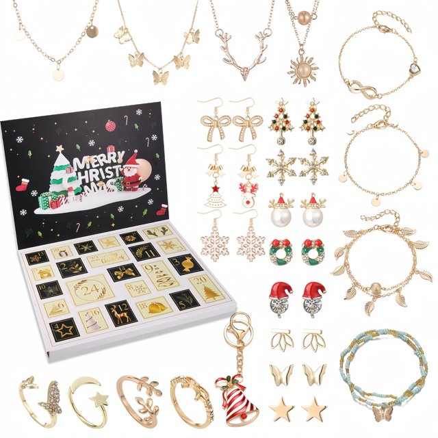 Te esperan momentos mágicos: calendario de Adviento de 24 días con pendientes, anillos y pulseras DIY ¡Ideal para ella estas fiestas!