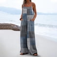 thumbnail image 2 of Yubnlvae Floral Jumpsuits for Women - Boho Wide Leg Rompers with Pockets (Summer Vacation, Casual Beach Overalls) Grey L, 2 of 6