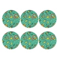thumbnail image 2 of Fuzoiu Funny Animals in Jungle Print Leather Coasters Set,Drink Coasters Set of 6,for Tabletop Protection, Durable PVC Coasters,Home Décor and Housewarming Gift,Round Shape, 2 of 7
