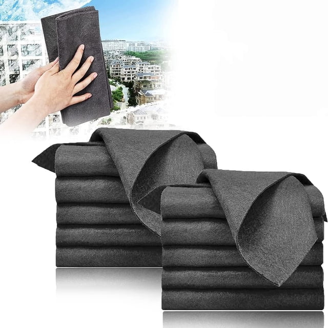 Paño de Limpieza Mágico, 10 PCS Paño de Limpieza de Microfibra Grueso, Reutilizable Multipropósito, Cocina, Ventanas, Espejos, Vidrio, Automóviles, Armarios de Cocina