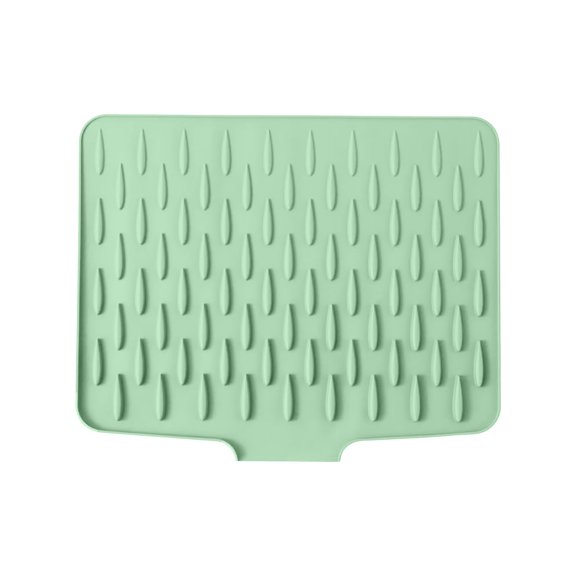 Silicone Dish Drying Mat for Kitchen Counter with Built-in Drain, Easy Clean Pad for Countertop Protection, Fast Self-Draining Slope, Non-Slip, Multiple Use 15.7 x 12.7 Inch