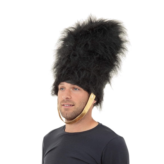 Mens Bearskin Hat Hats Male Halloween Costume One Size Adult Black Fancy Dress Party Book Week