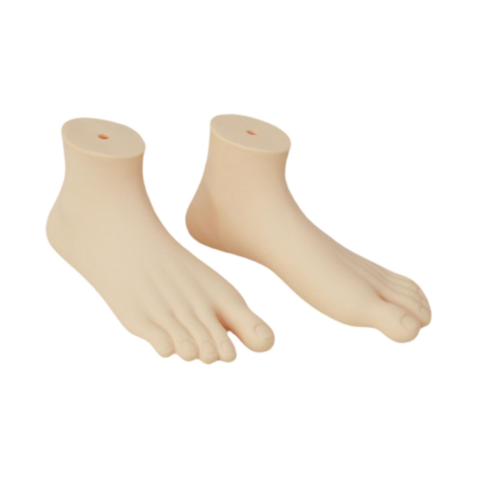 MAGIDEAL 2 Pieces Mannequin Foot Display Model Lifelike Home Foot Forms Sandal Photography Props Showcase Malls Stockings Manikin Feet Skin