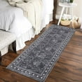 thumbnail image 3 of Shininglove Modern Bordered Runner Rugs 2x6ft, Machine Washable Low Pile Carpet with TPR Non-Slip Backing for Laundry Room Bedroom(Grey), 3 of 8