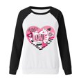 thumbnail image 3 of Gibobby Sudadera con forro polar Mujer Sudadera con capucha informal sin sombrero con cuello redondo y mangas raglán con estampado divertido del día de San Valentín para mujer(Negro, S), 3 of 5
