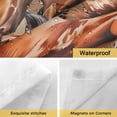 thumbnail image 4 of No Hook Shower Curtain with Snap in Liner, Retro Grey Brown Horses Waterproof Bath Curtain Double Layers with See Through Top Window, Vintage Western Stars Texture Hotel Shower Curtains 36x72in, 4 of 9